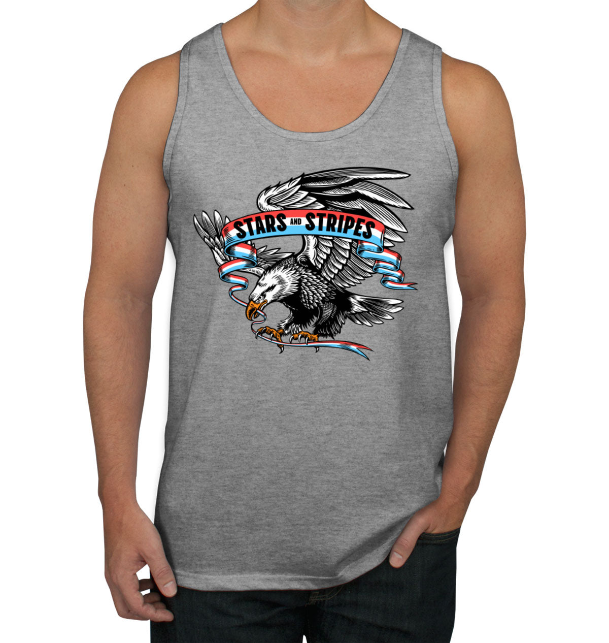 Stars And Stripes American Eagle Patriotic Men's Tank Top