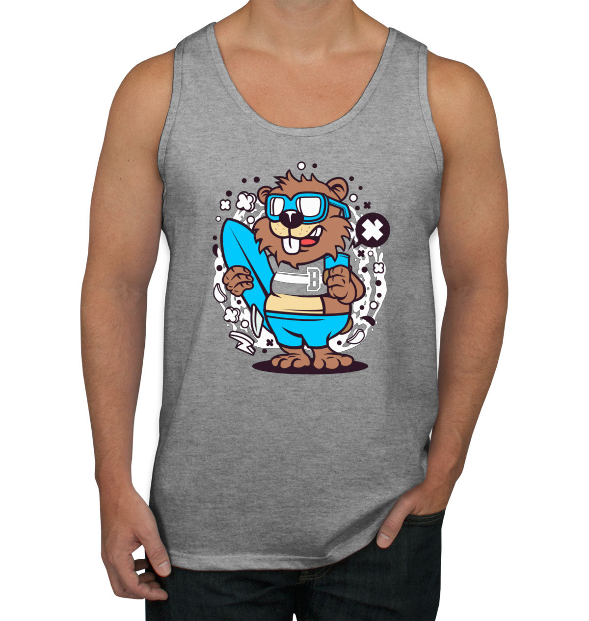 Surfing Beaver Men's Tank Top