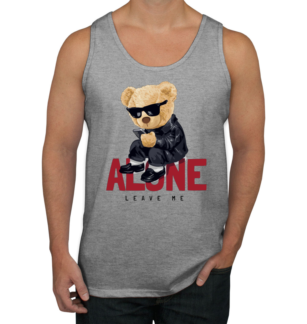 Teddy Bear Leave Me Alone Men's Tank Top