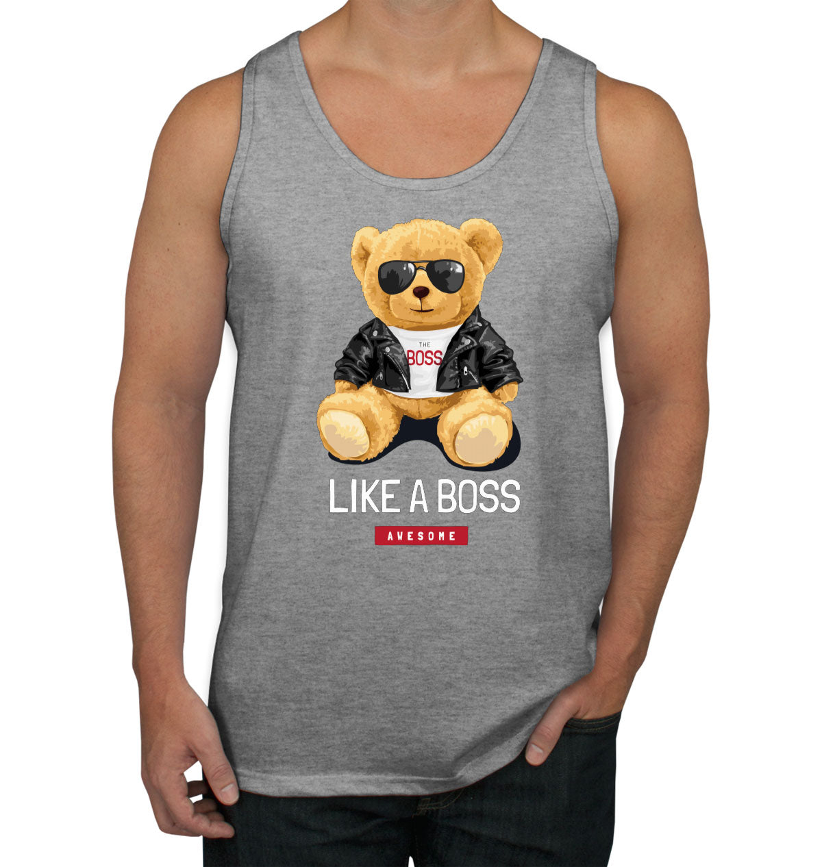 Teddy Bear Like A Boss Men's Tank Top