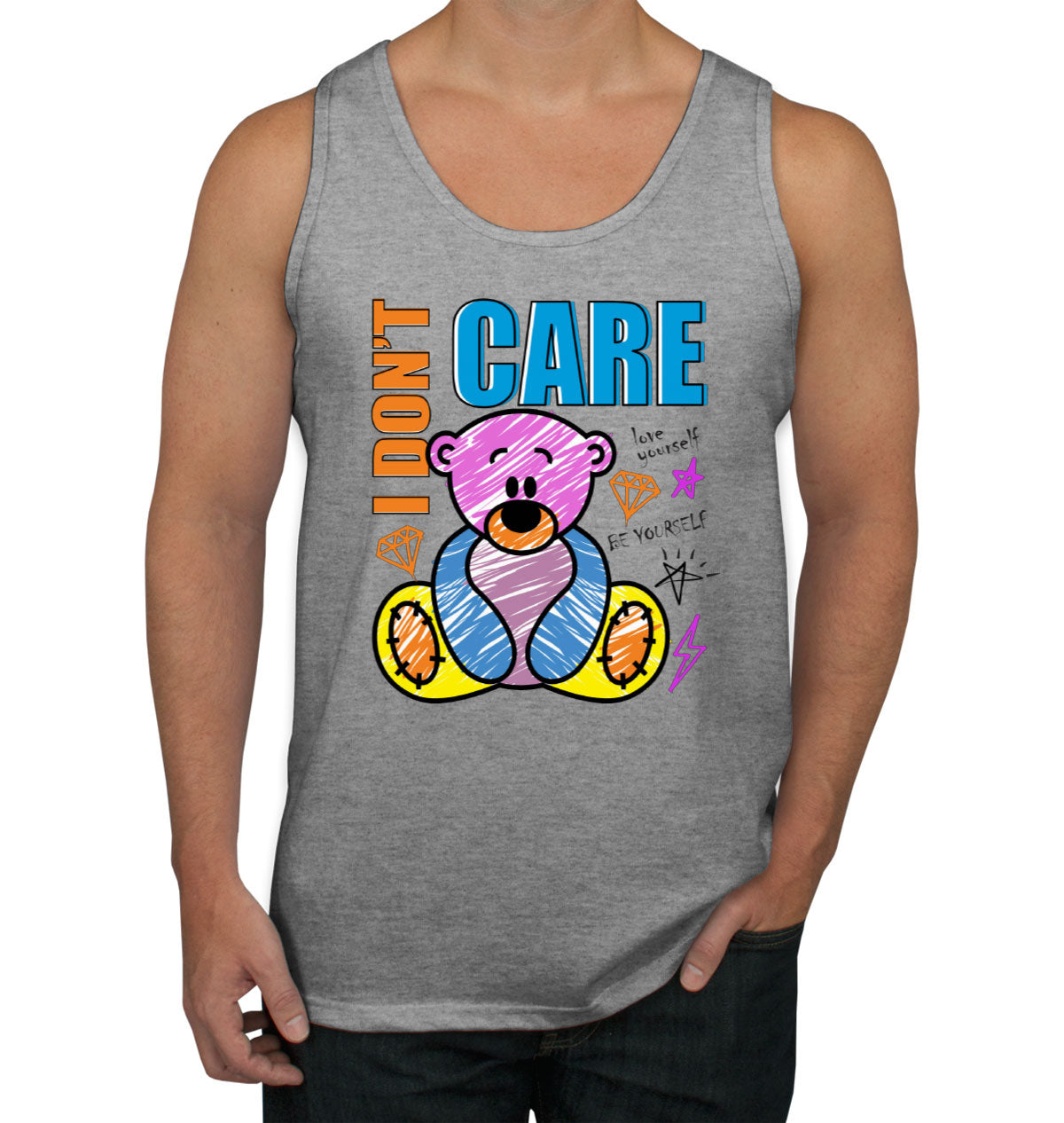 Teddy Bear I Don't Care Men's Tank Top