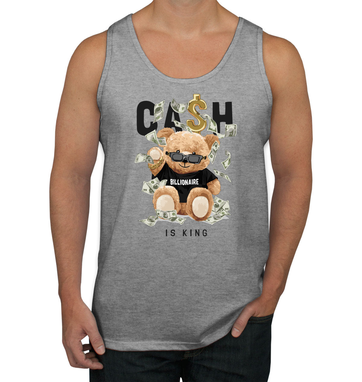 Teddy Bear Cash Billionaire Men's Tank Top