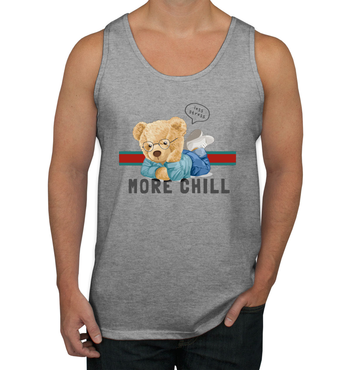 Teddy Bear Less Stress More Chill Men's Tank Top