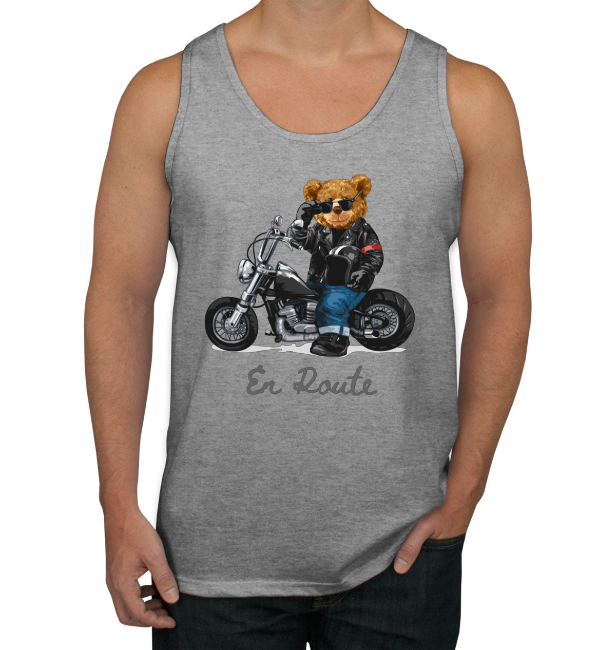 Teddy Bear Biker Men's Tank Top