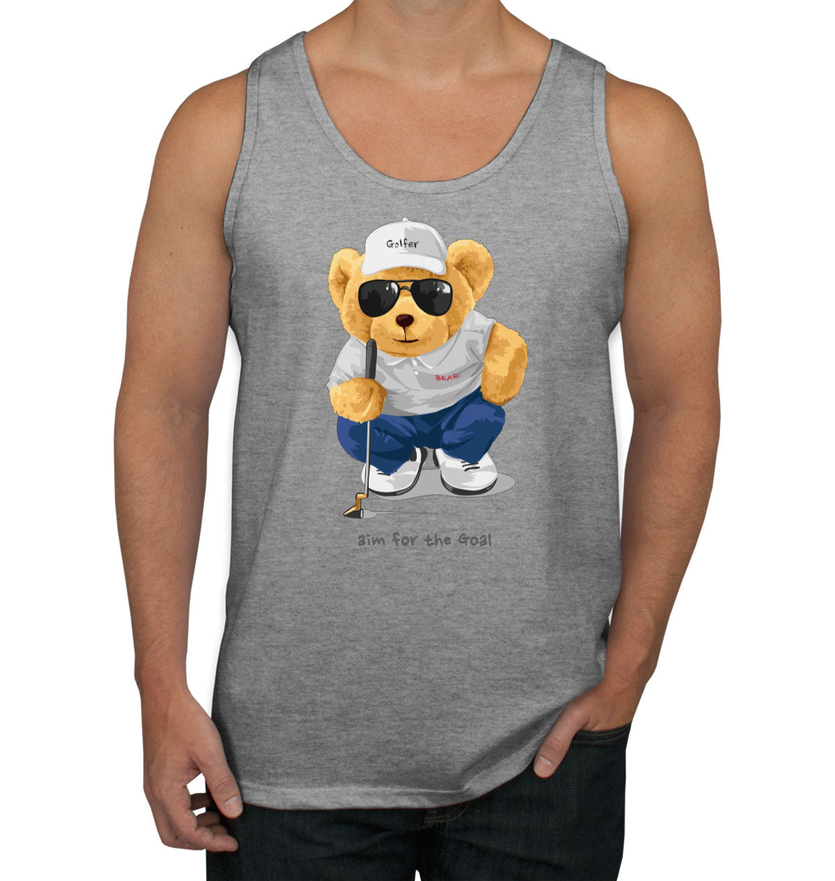 Teddy Bear Golfer Men's Tank Top