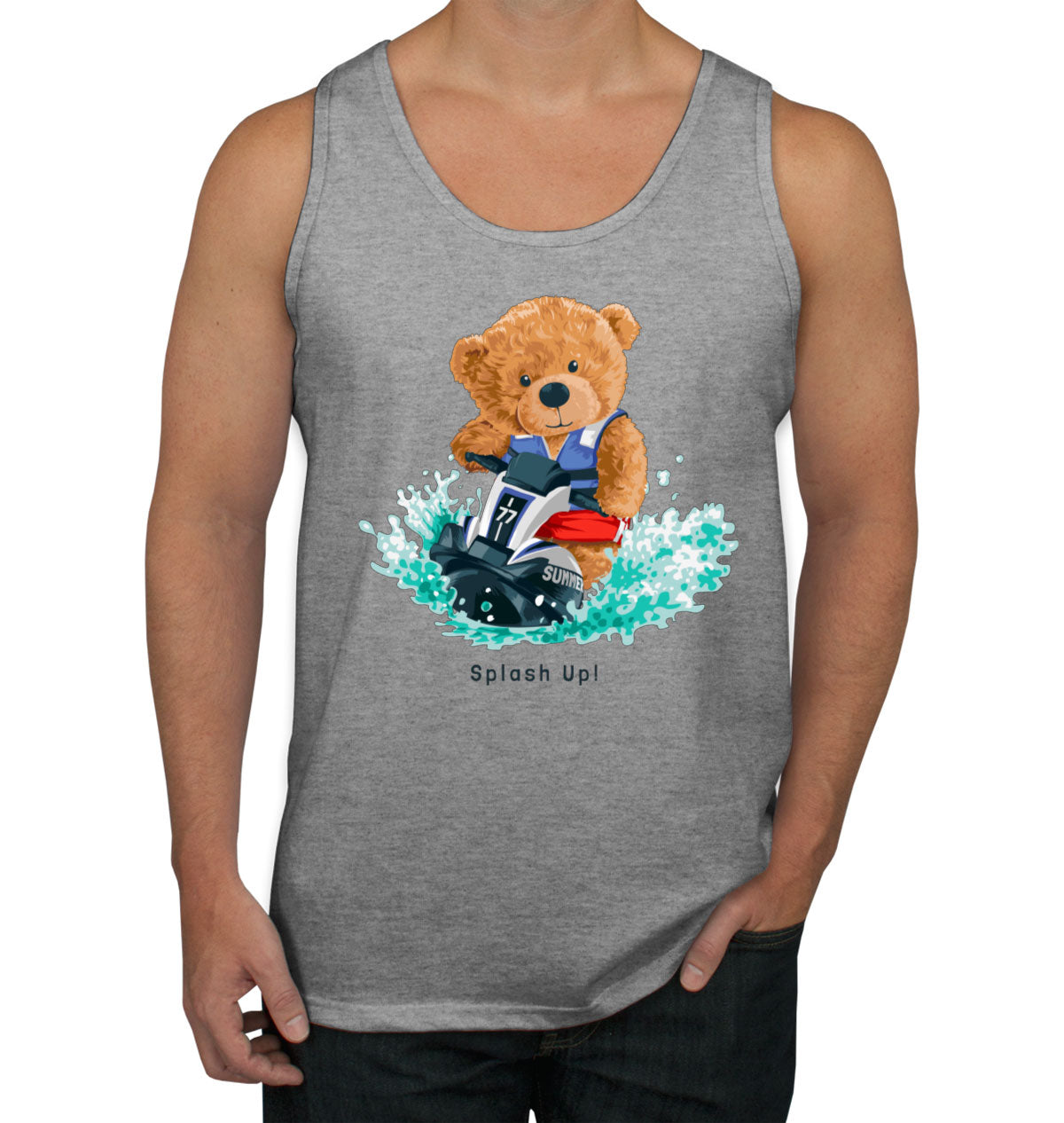 Teddy Bear Jet Ski Men's Tank Top