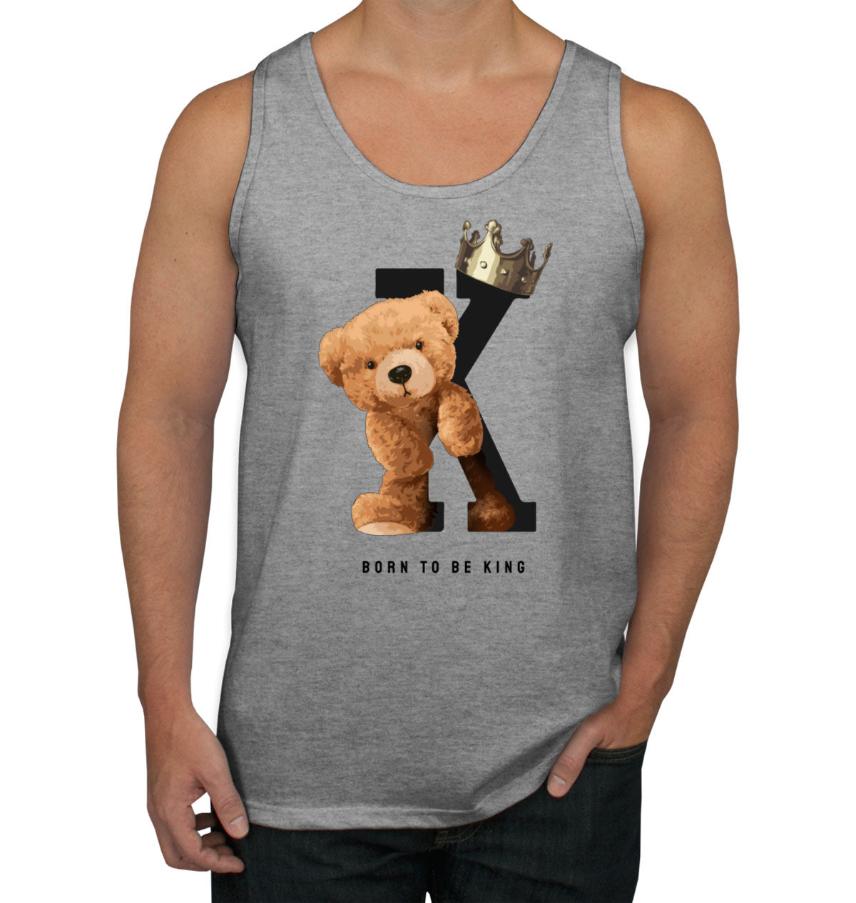 Teddy Bear Born To Be King Men's Tank Top