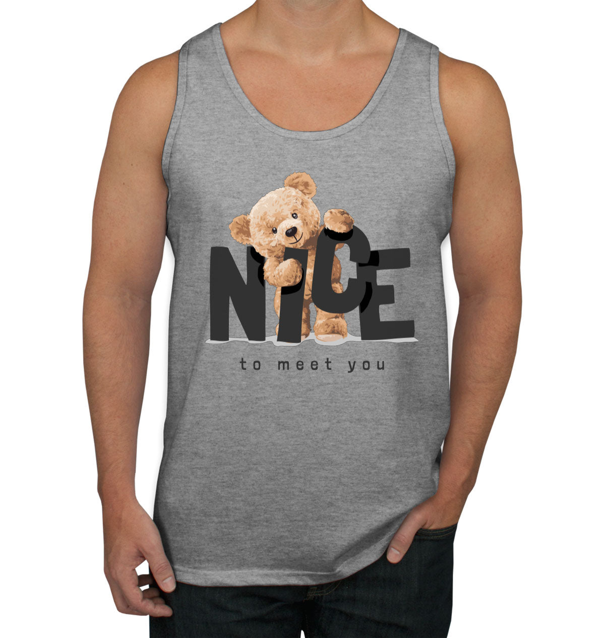 Teddy Bear Nice To Meet You Men's Tank Top