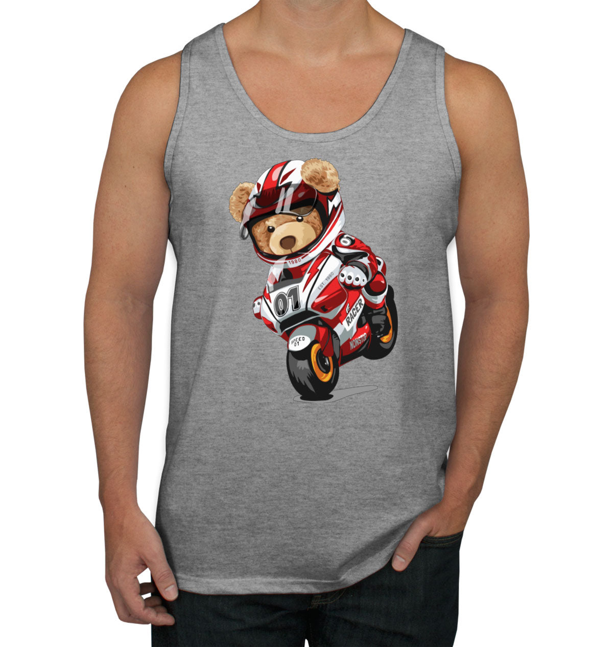 Teddy Bear Motorcycle Men's Tank Top