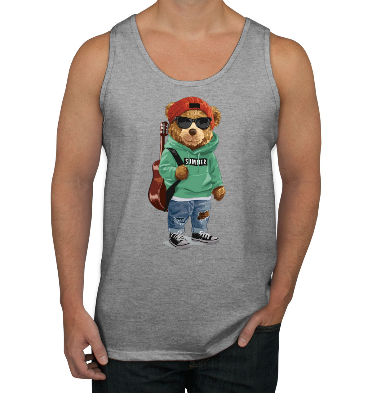 Teddy Bear Musician Men's Tank Top