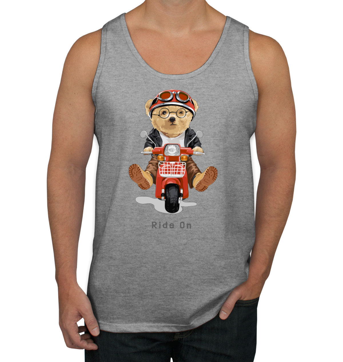 Teddy Bear Ride On Men's Tank Top