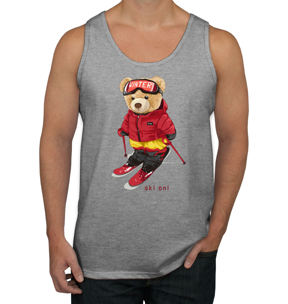 Teddy Bear Snowboarding Men's Tank Top