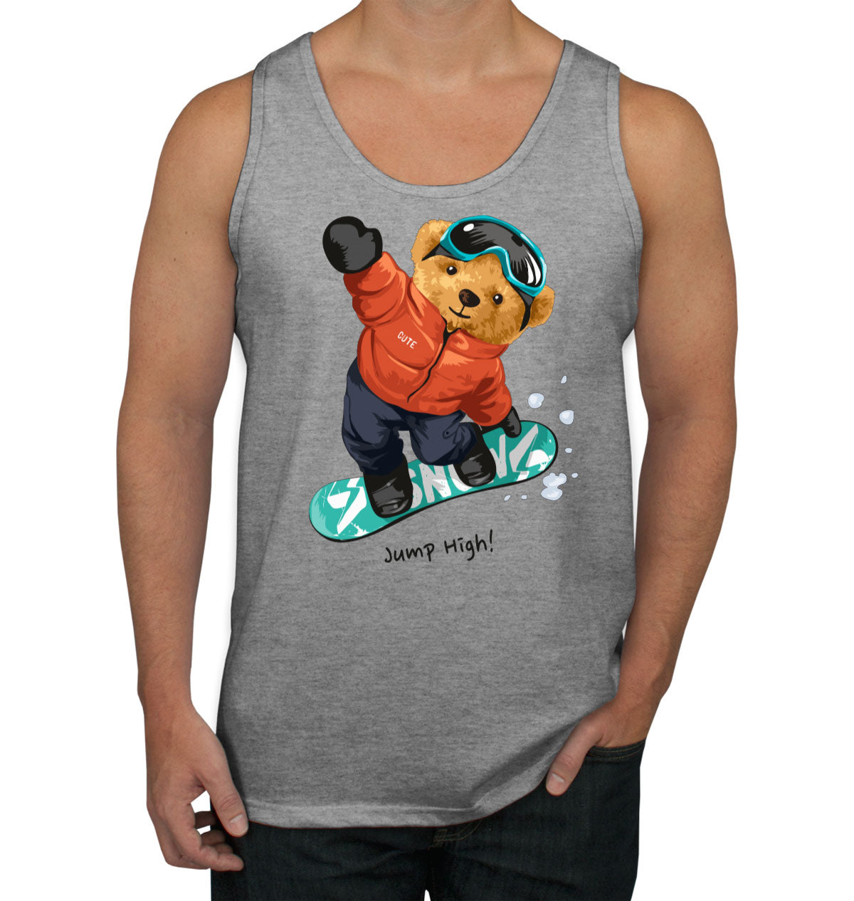 Teddy Bear Ski Board Men's Tank Top