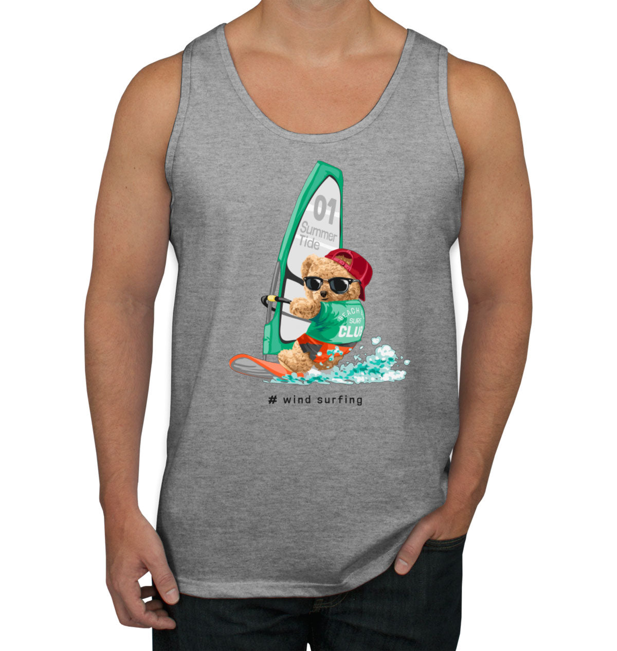 Teddy Bear Surfing Men's Tank Top