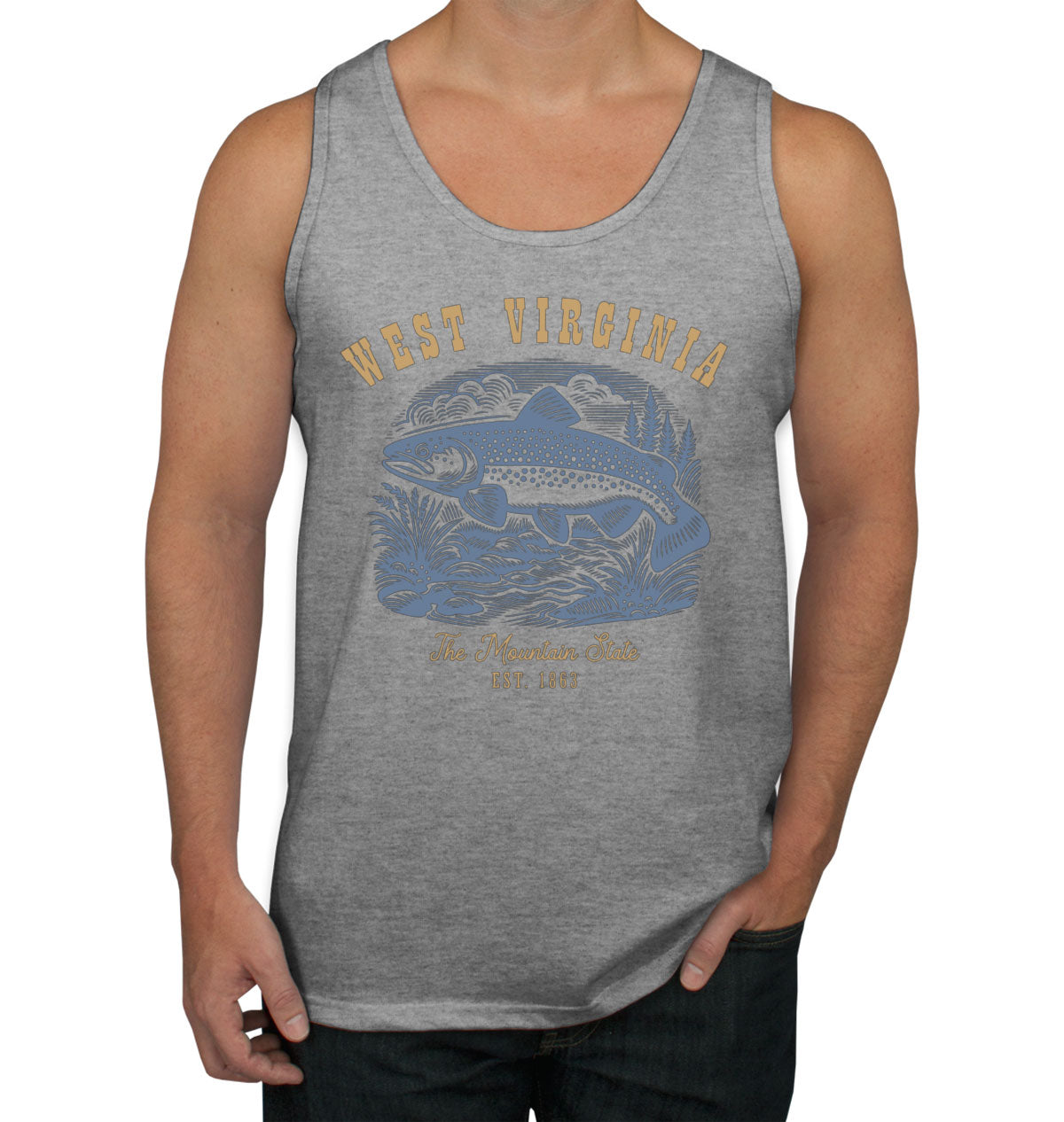 West Virginia State Vintage Men's Tank Top