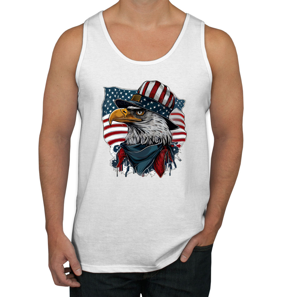 American Eagle Flag Patriotic Men's Tank Top