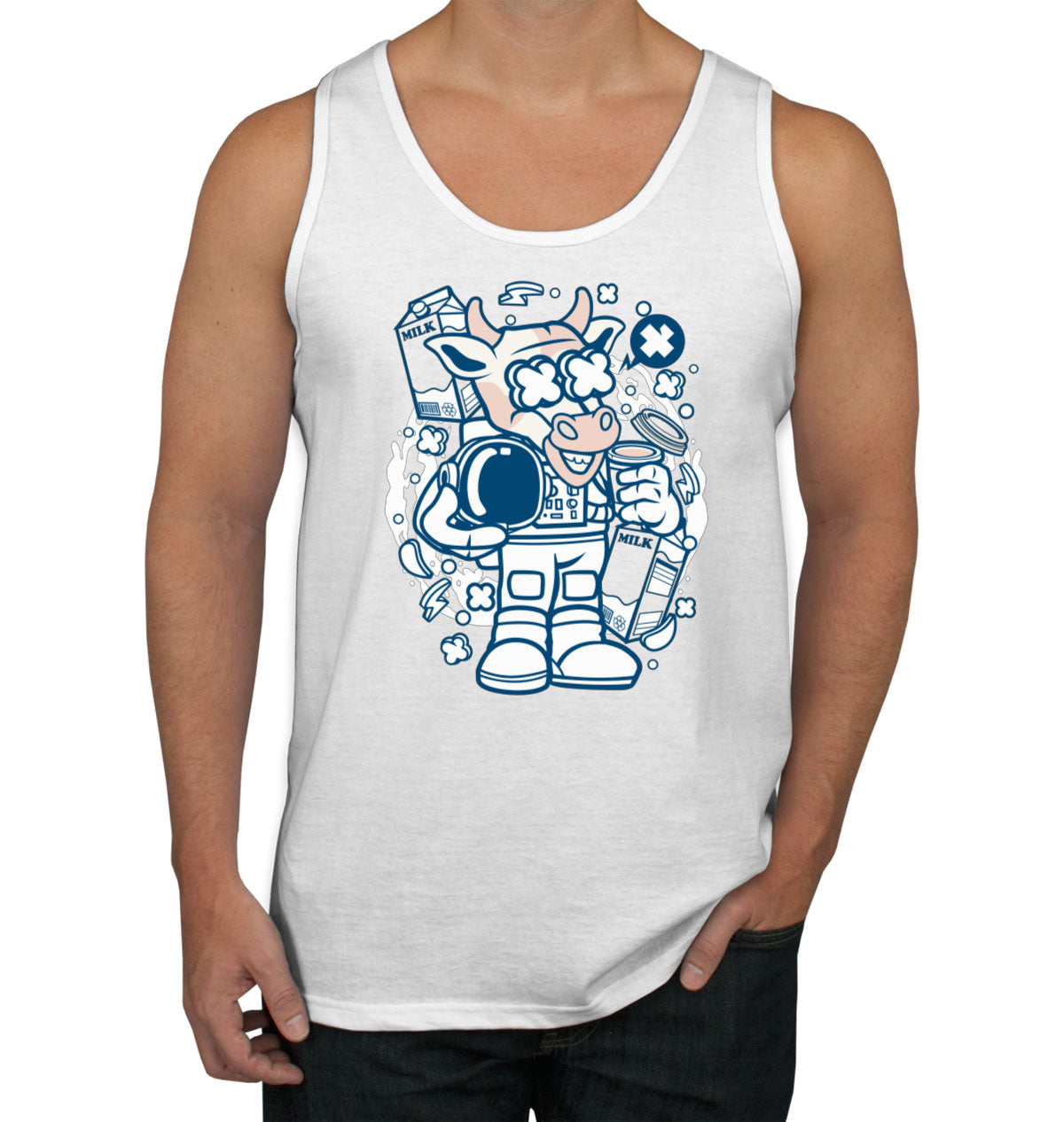 Astronaut Cow Men's Tank Top
