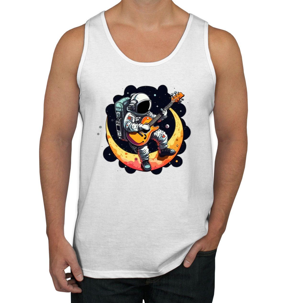 Astronaut Playing Guitar Men's Tank Top
