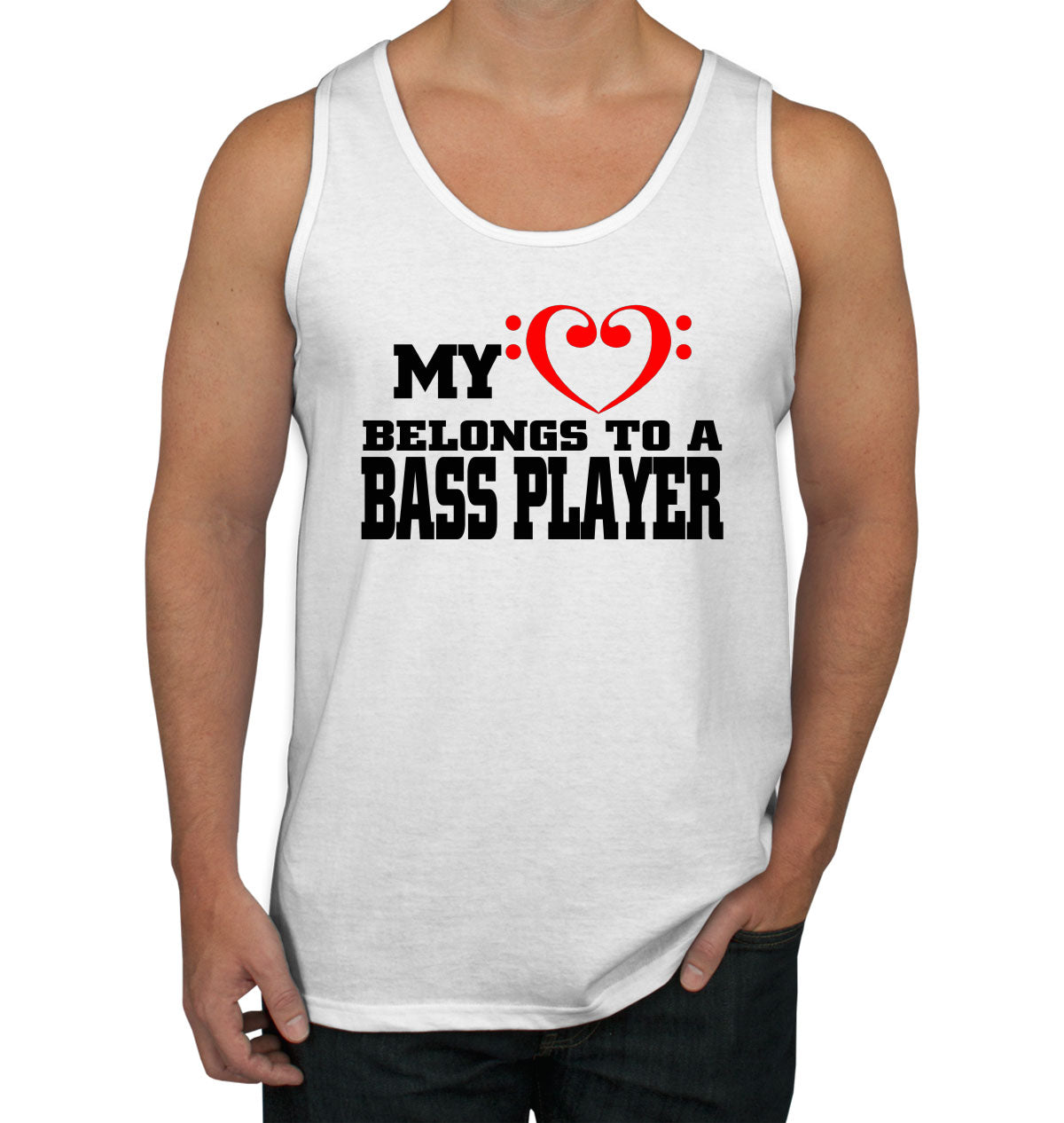 My Heart Belongs To A Bass Player Men's Tank Top