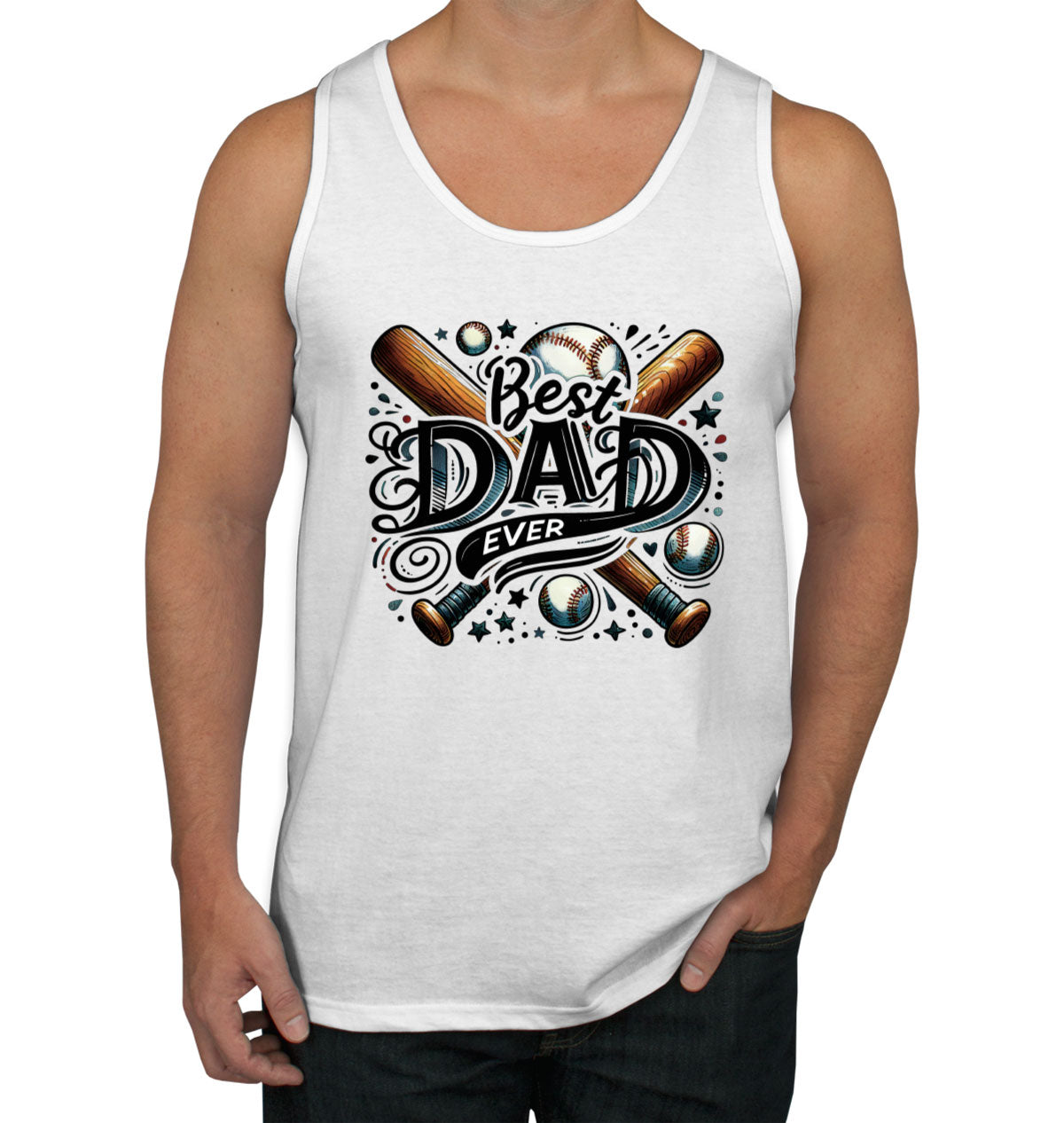 Best Dad Ever Baseball Father's Day Men's Tank Top