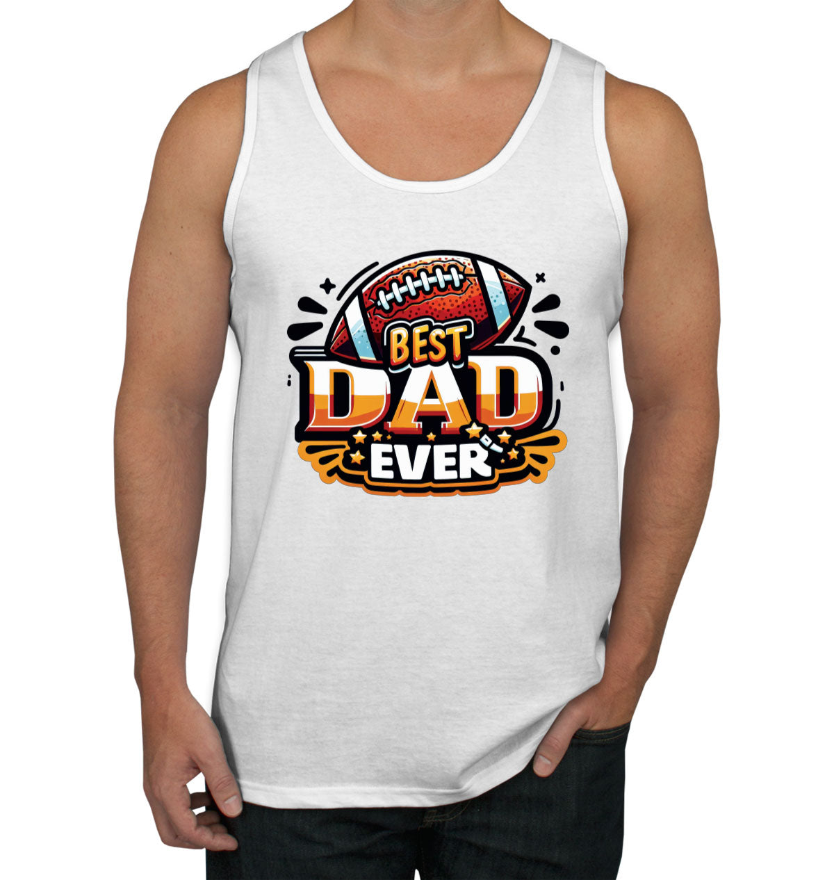Best Dad Ever Football Father's Day Men's Tank Top