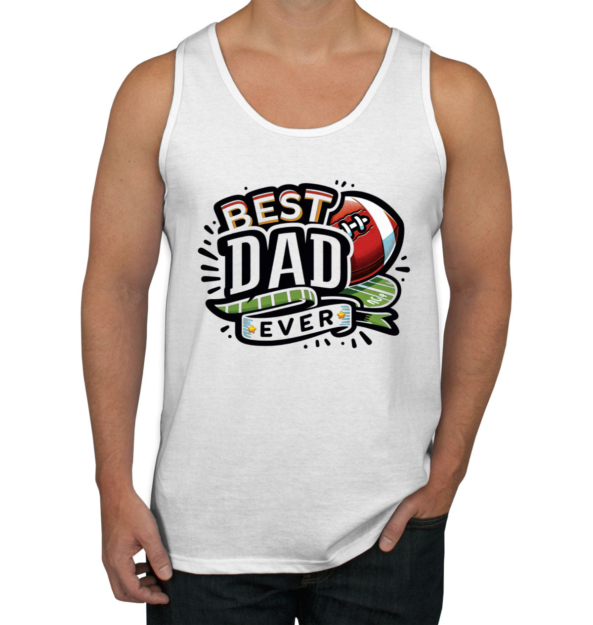 Best Dad Ever Football Father's Day Men's Tank Top