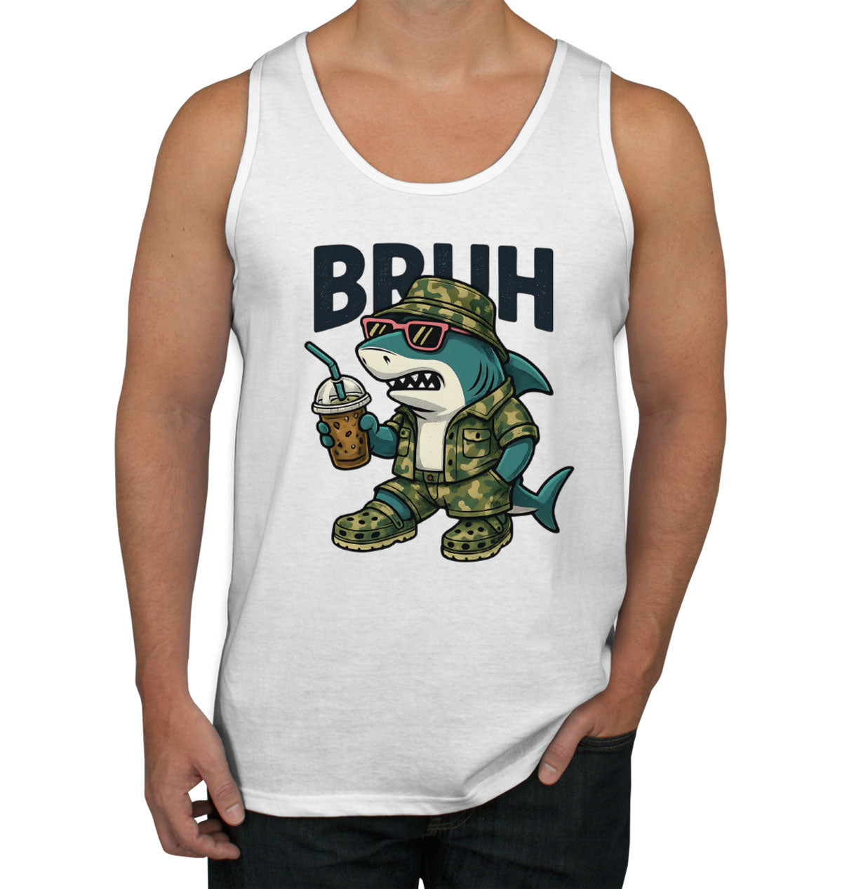Camo Shark Bruh Hunting Men's Tank Top