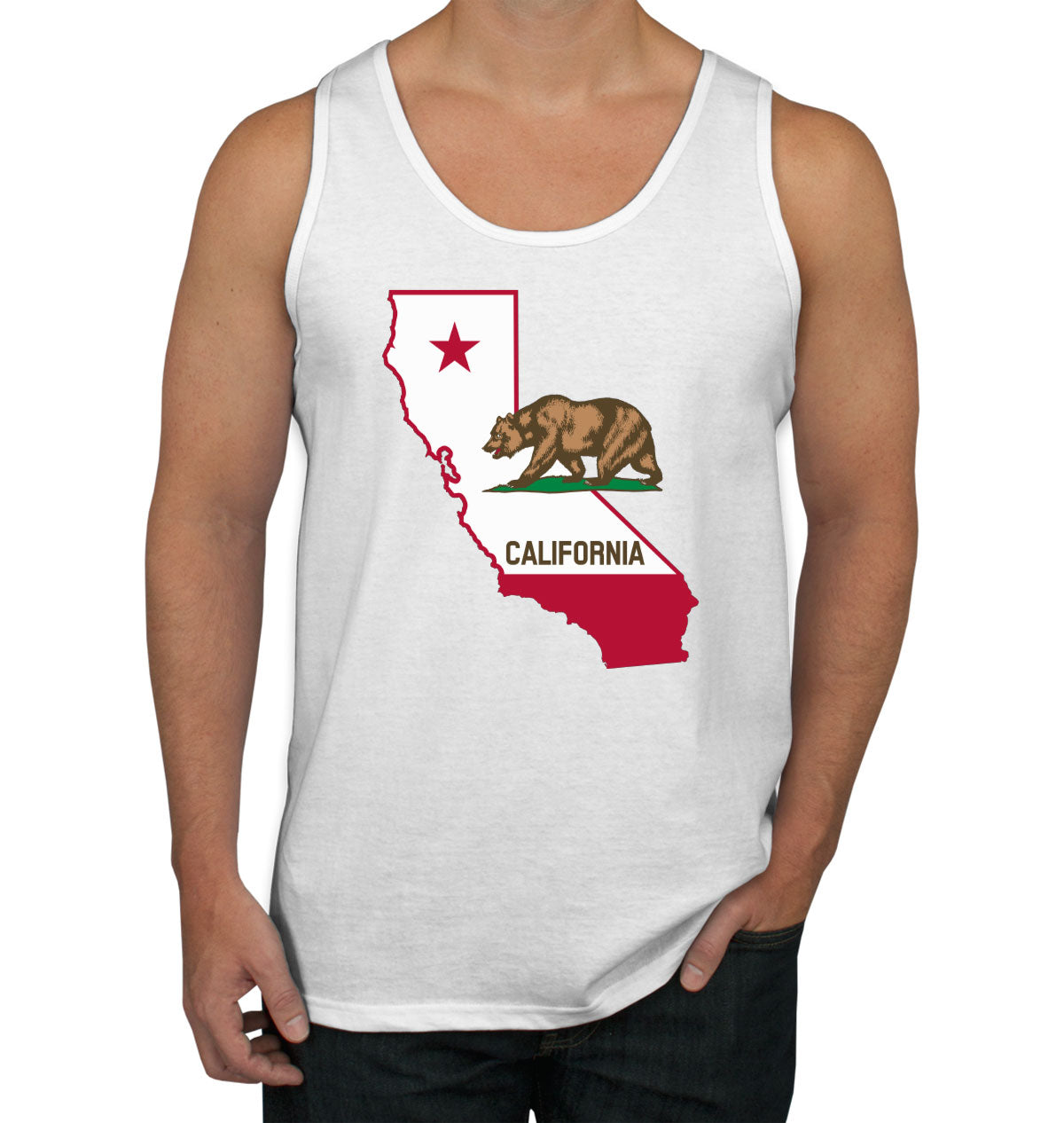 California State Flag Bear Men's Tank Top