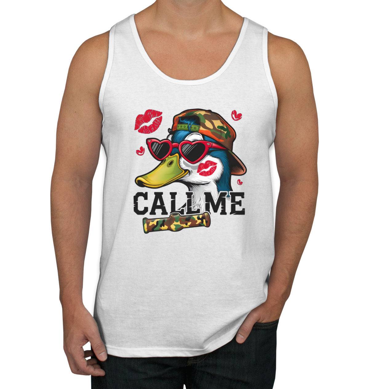 Duck Hunting Call Me Men's Tank Top