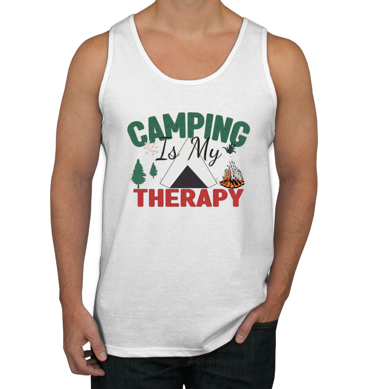 Camping Is My Therapy Men's Tank Top