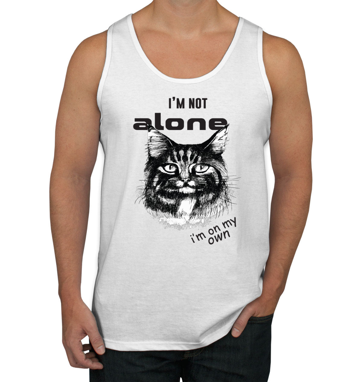 I'm Not Alone I'm On My Own Cat Men's Tank Top