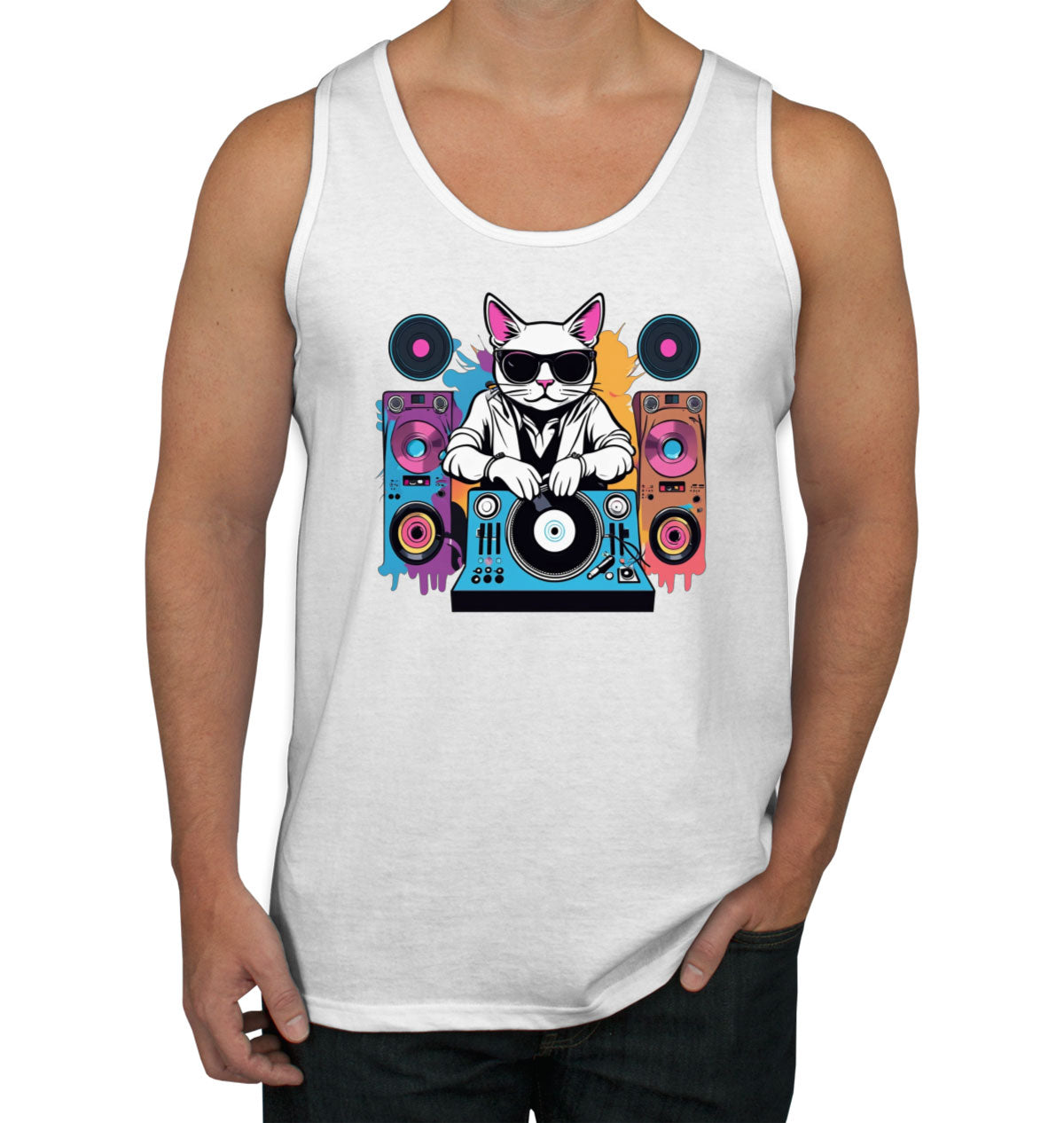 Cool Dj Cat Men's Tank Top