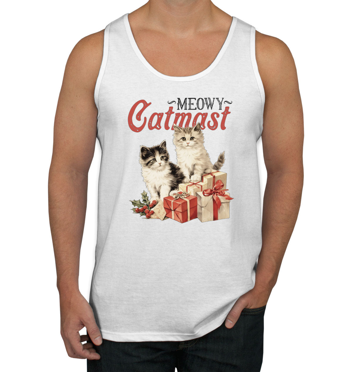 Meowy Catmast Christmas Men's Tank Top