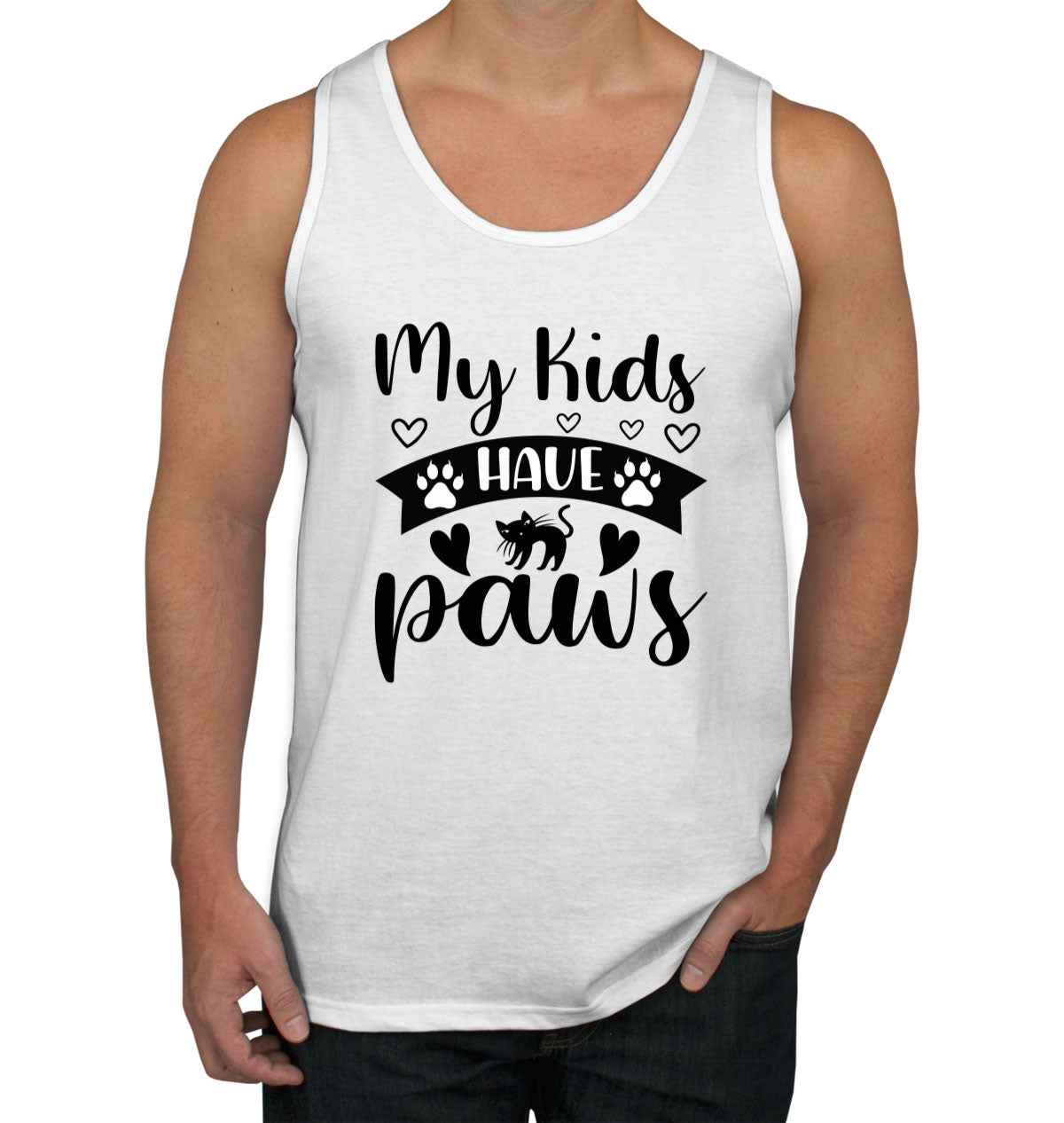 My Kids Have Paws Cat Men's Tank Top