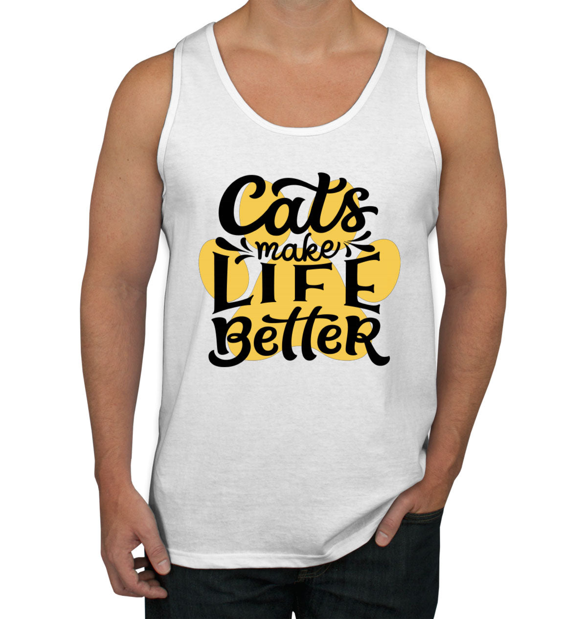 Cats Make Life Is Better Men's Tank Top