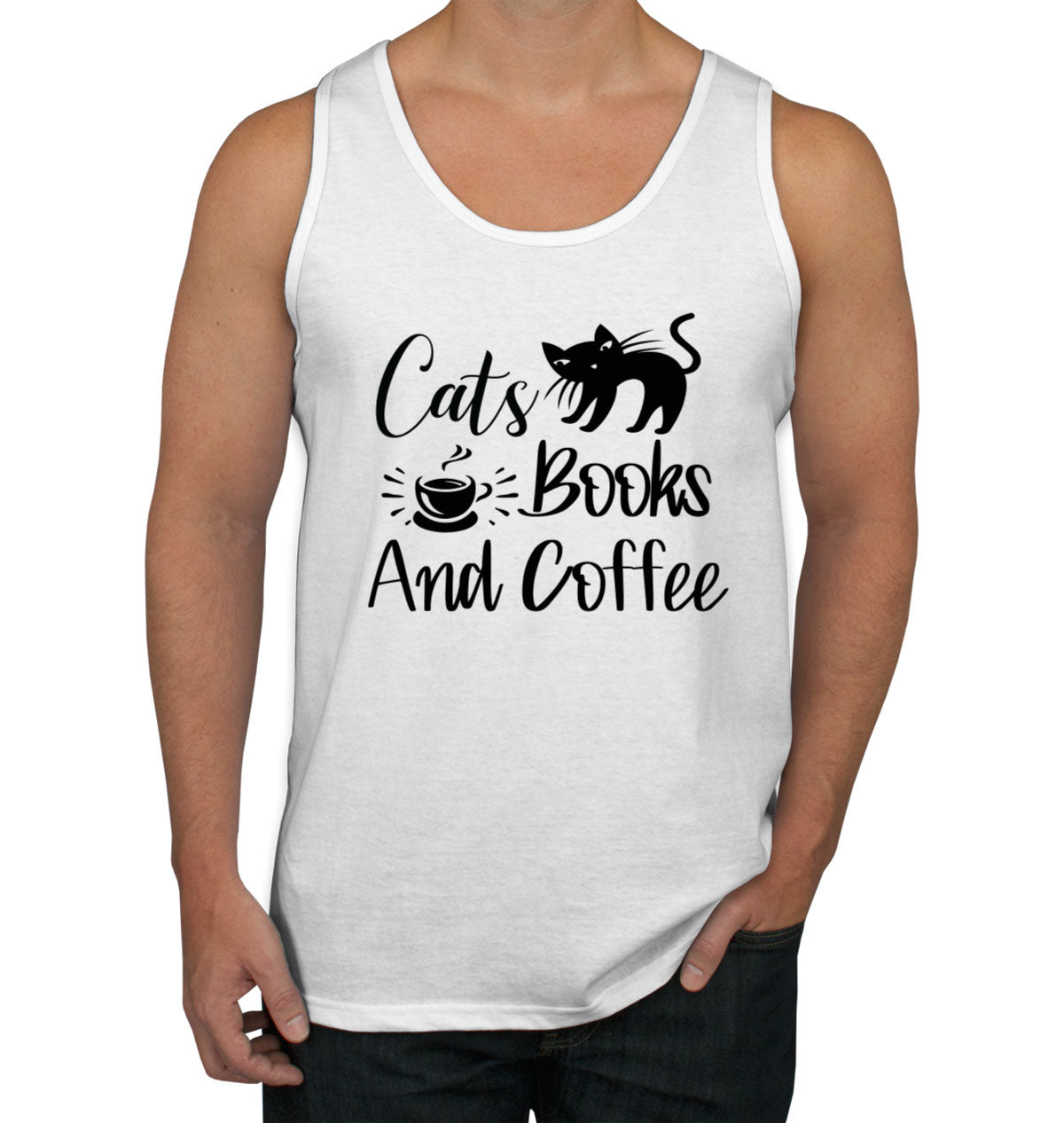 Cats Books And Coffee Men's Tank Top