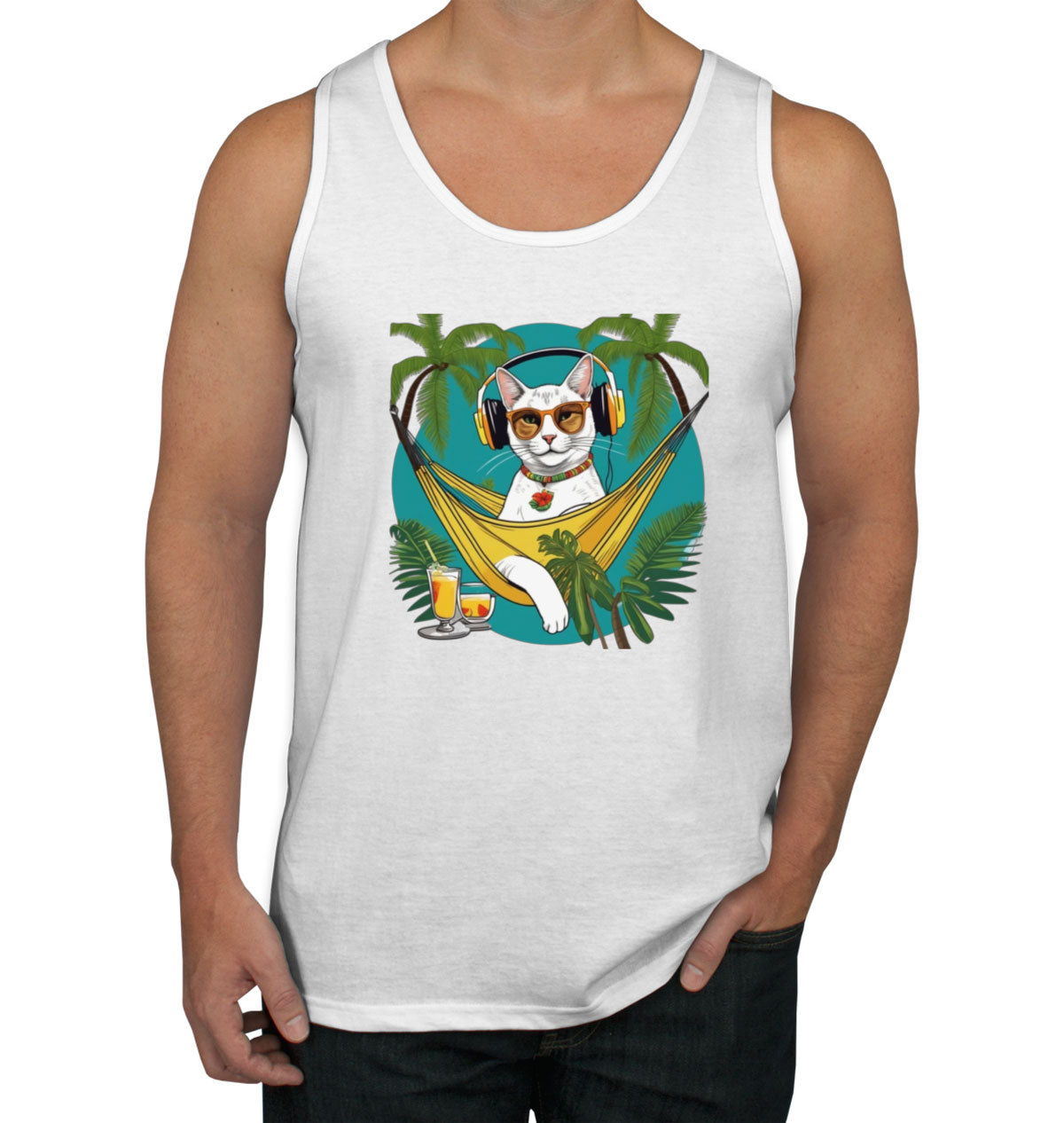 Cat On Vacation Men's Tank Top