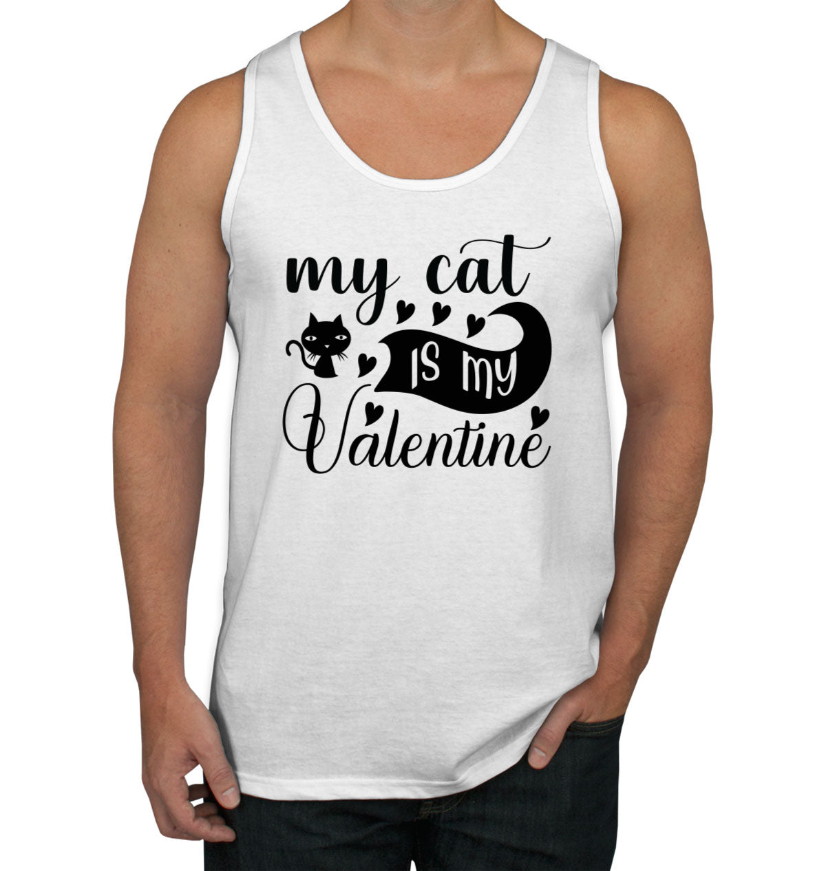 My Cat Is My Valentine Men's Tank Top