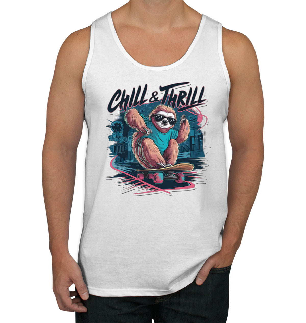 Chill And Thrill Sloth Men's Tank Top