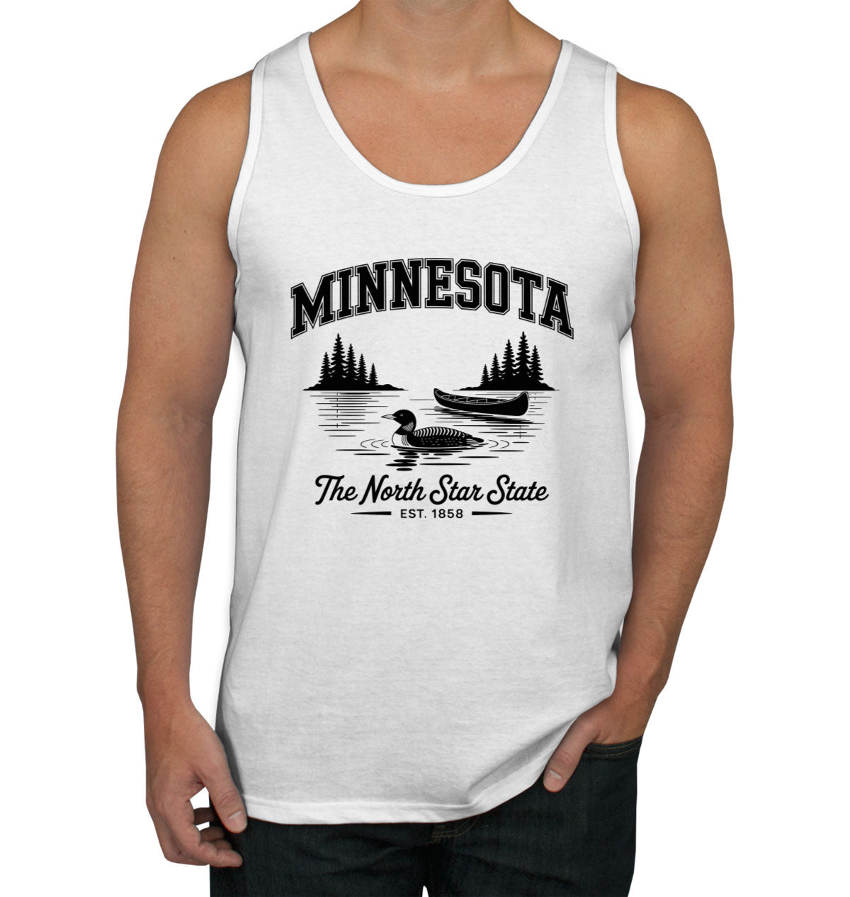 Minnesota Cityscape Illustration The North Star State Men's Tank Top