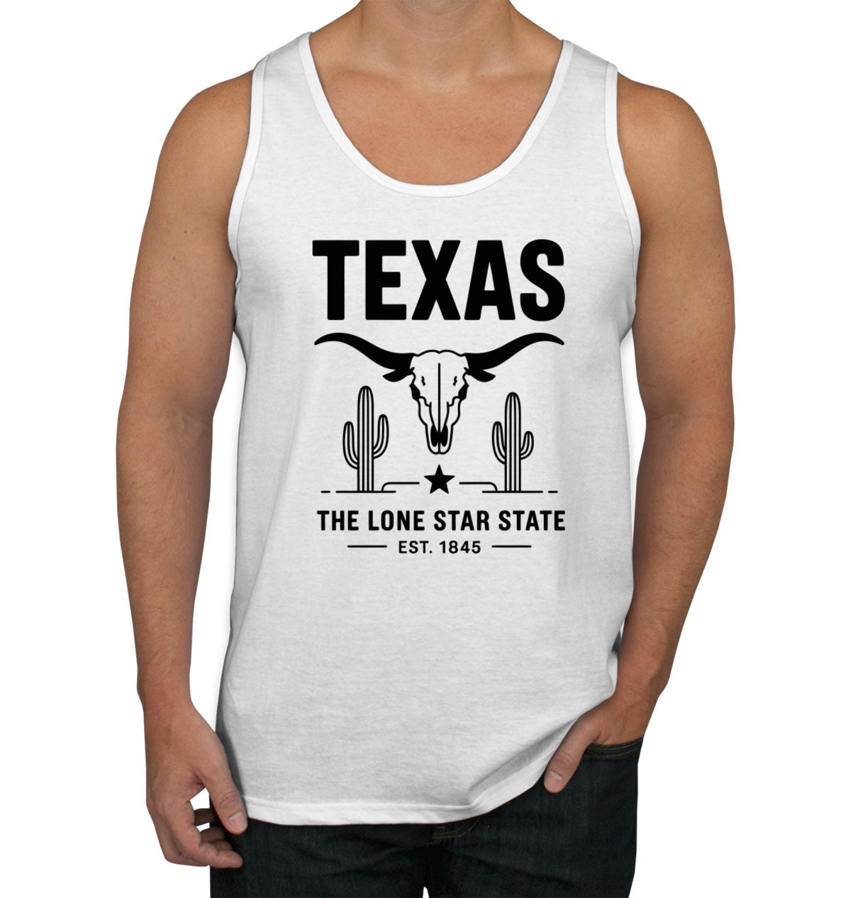 Texas Cityscape Illustration The Lone Star State Men's Tank Top
