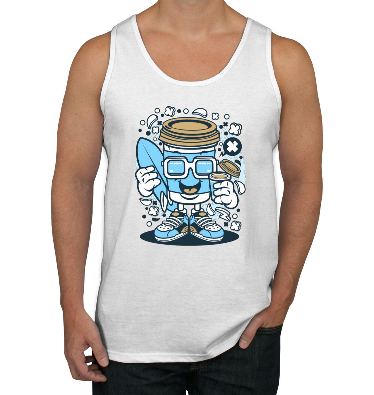 Coffee Cup Surfing Men's Tank Top