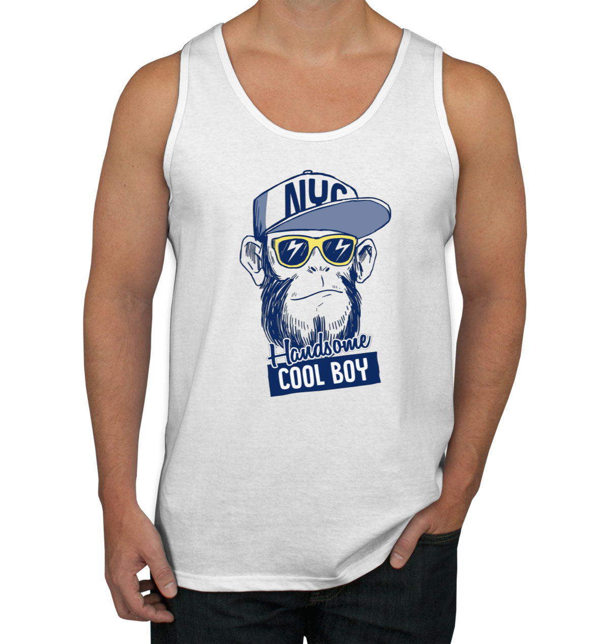 Handsome Cool Boy NYC Monkey Men's Tank Top