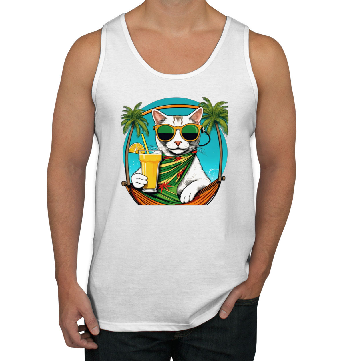 Cool Cat With Sunglasses Men's Tank Top