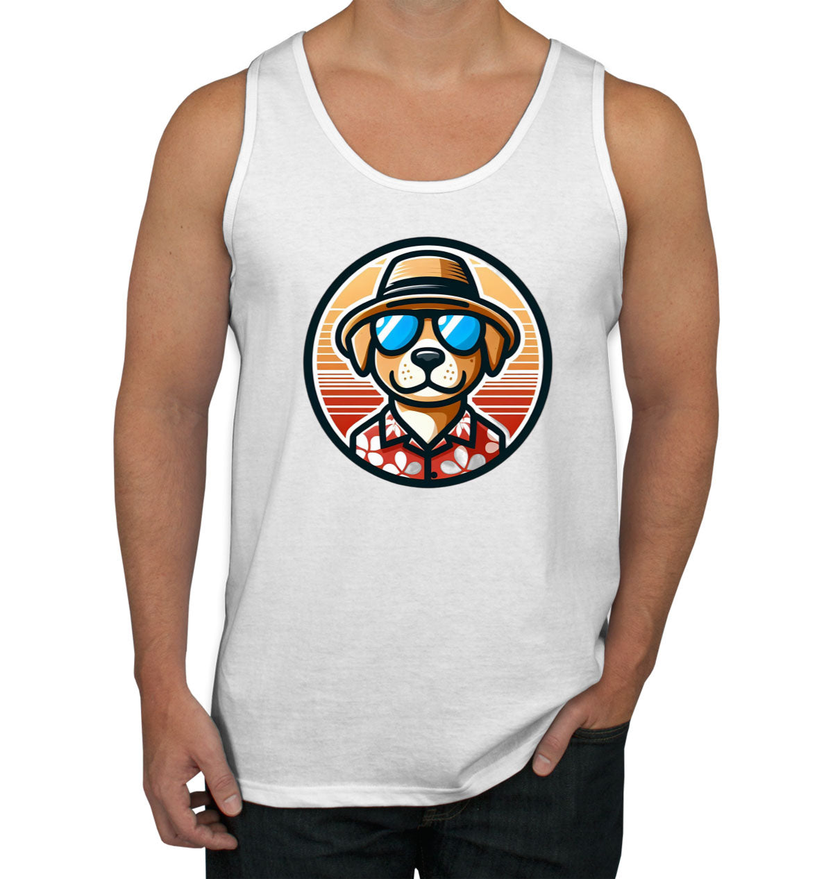 Cool Dog With Hat And Sunglasses Men's Tank Top