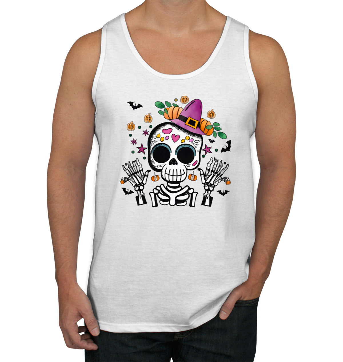 Cute Skeleton Halloween Men's Tank Top