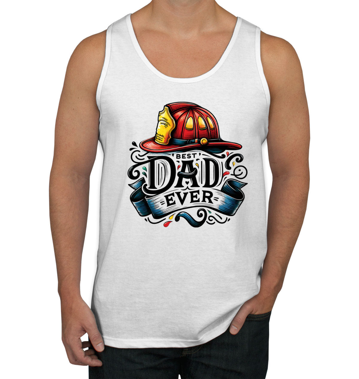 Best Dad Ever Firefighter Fireman Father's Day Men's Tank Top