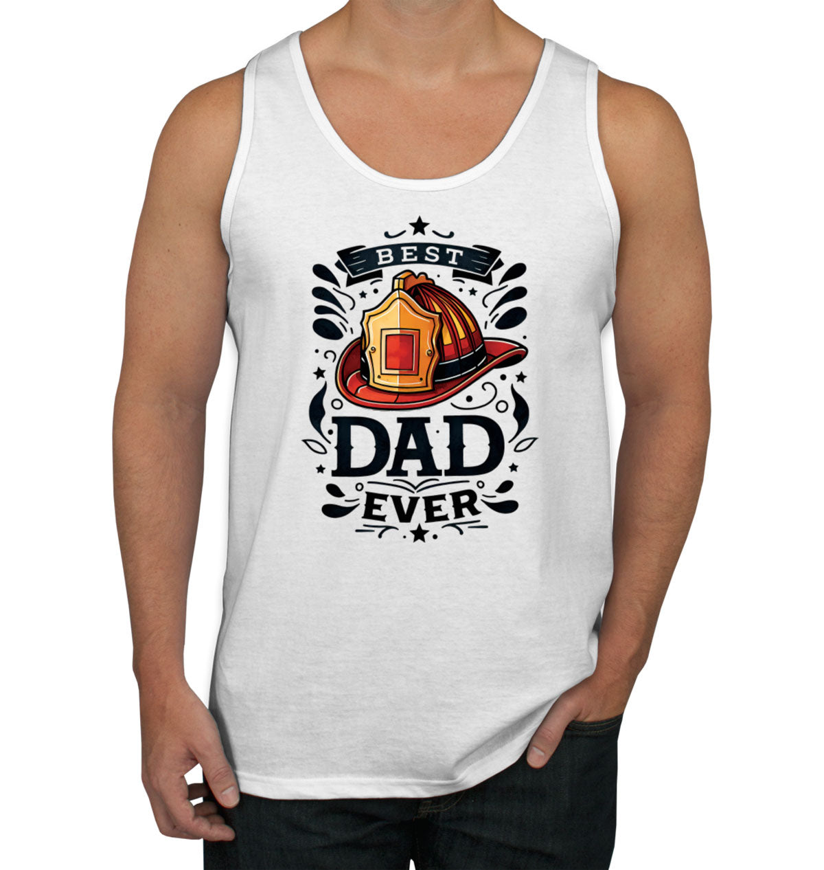 Best Dad Ever Firefighter Fireman Father's Day Men's Tank Top