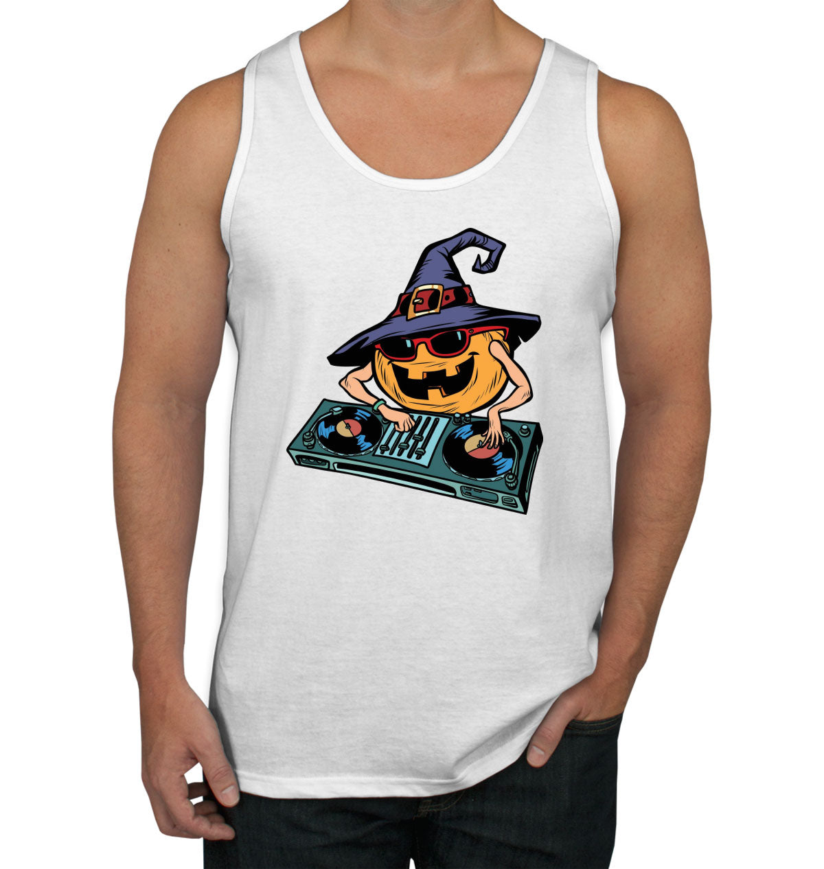 DJ Pumpkin Halloween Men's Tank Top