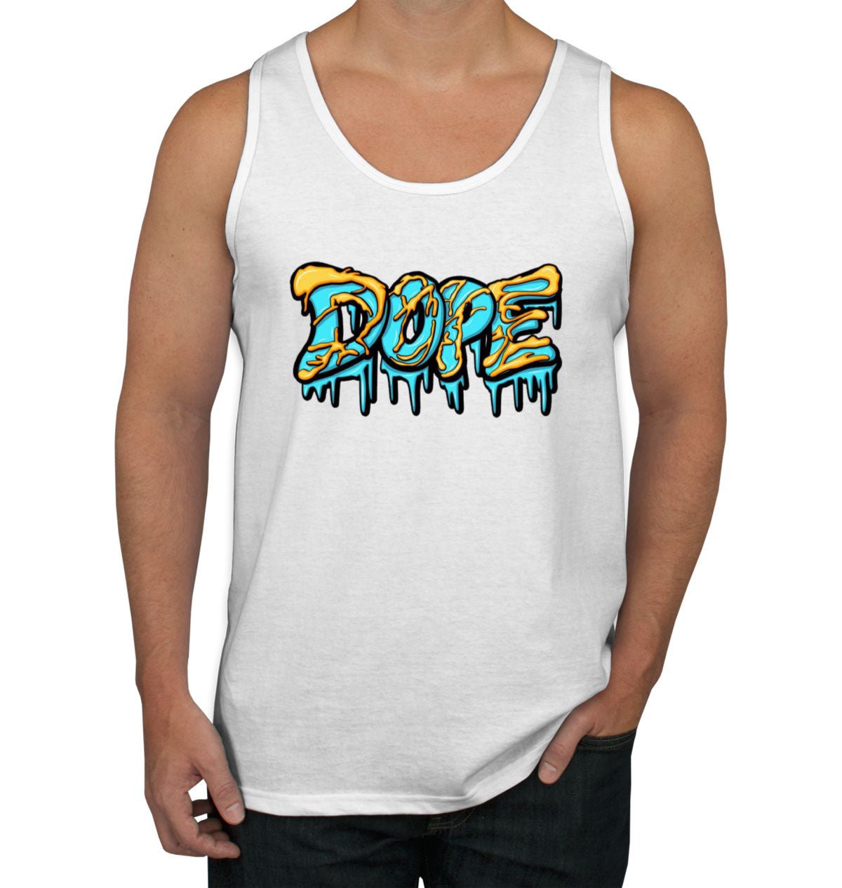 Dope Dripping Typography Men's Tank Top